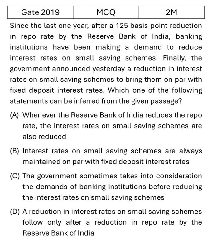 GATE 2019 Reasoning previous year question GATE_2019_Q6