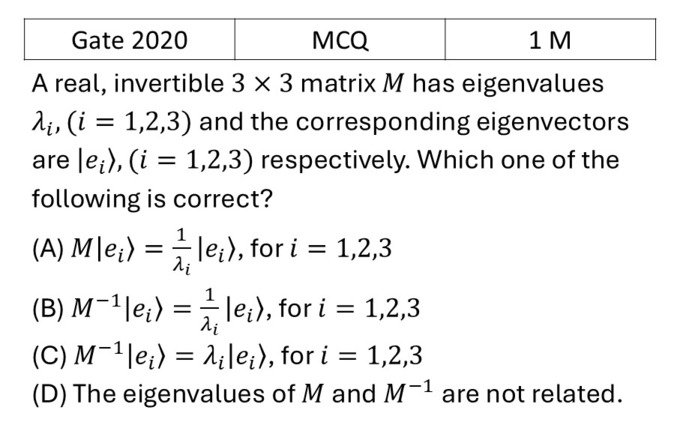 GATE 2020 Matrices previous year question GATE_2020_Q12