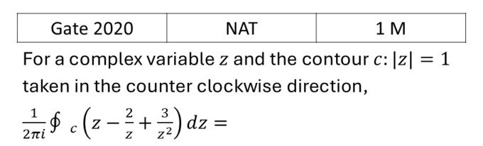 GATE 2020 Complex Analysis previous year question GATE_2020_Q32