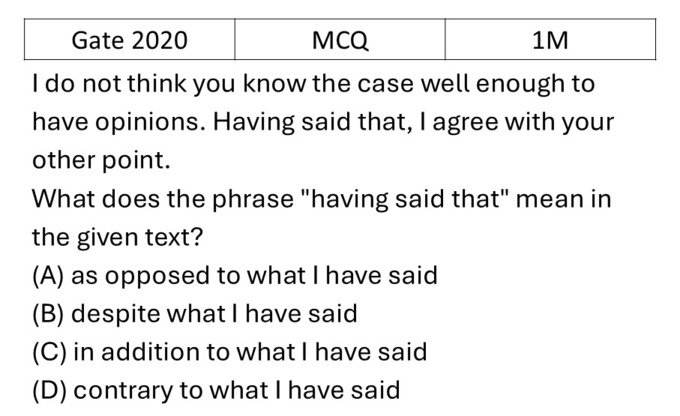 GATE 2020 English previous year question GATE_2020_Q4