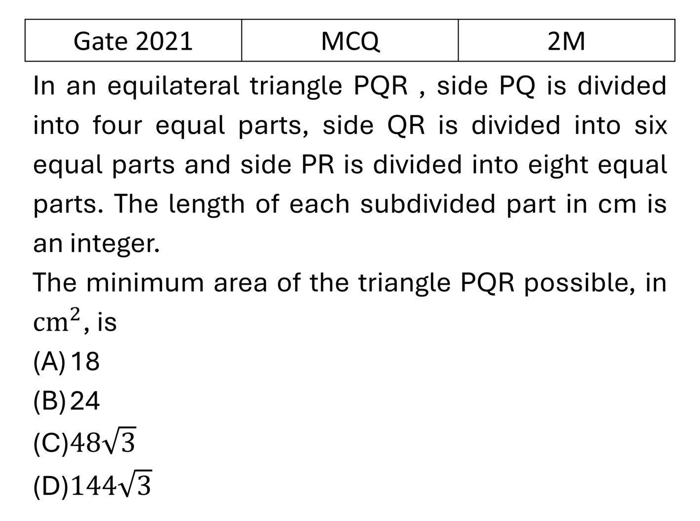 GATE 2021 Geometry previous year question GATE_2021_Q10