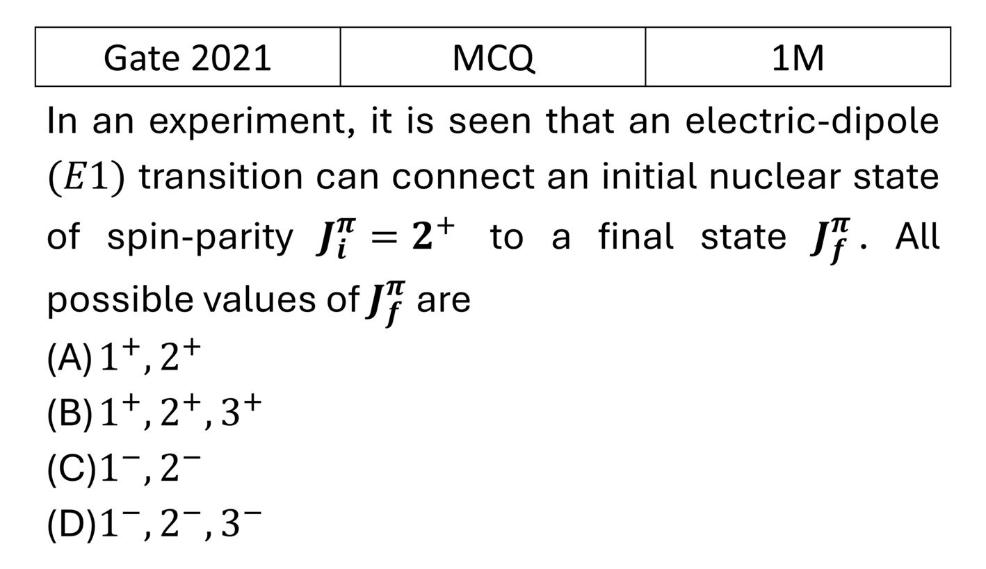 GATE 2021 Radioactivity previous year question GATE_2021_Q18