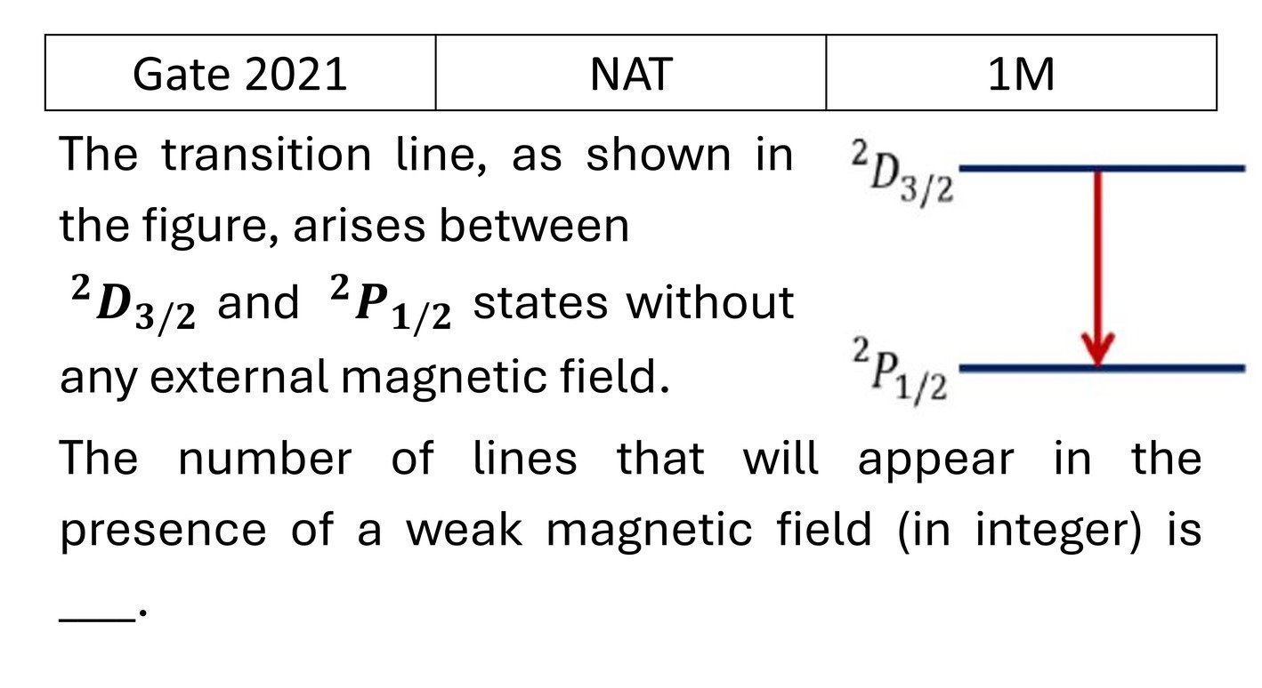 GATE 2021 Effects in atomic physics previous year question GATE_2021_Q33