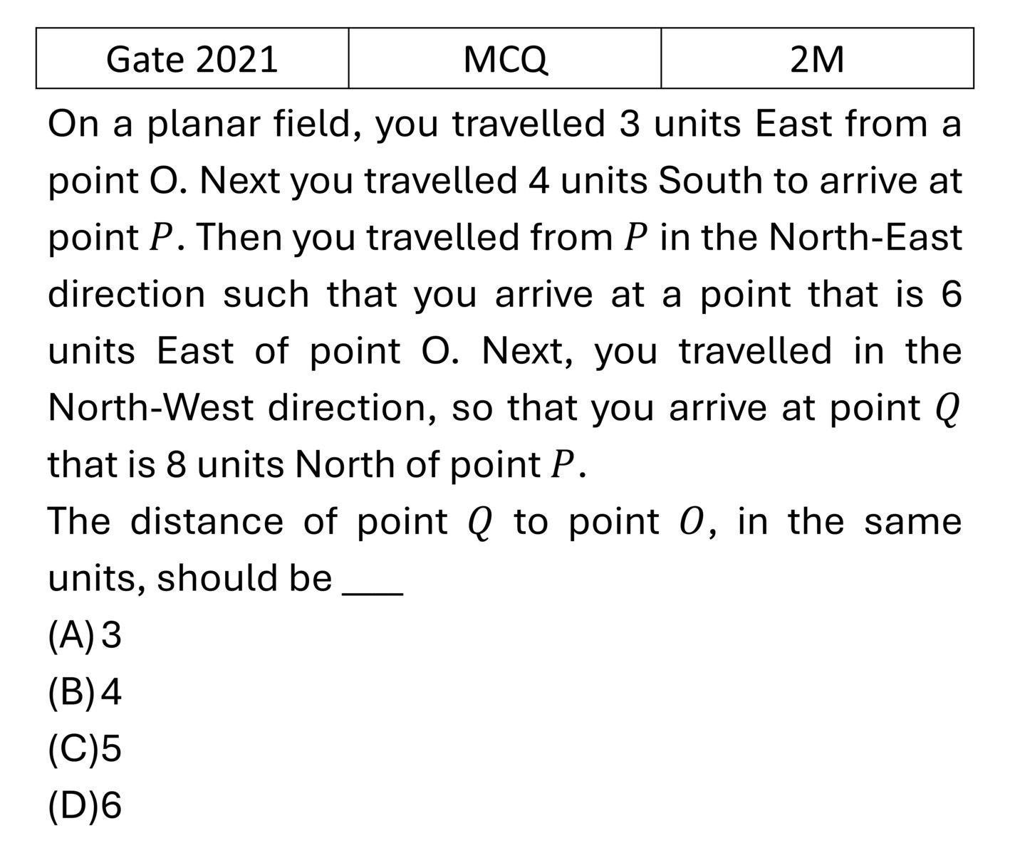 GATE 2021 Geometry previous year question GATE_2021_Q6
