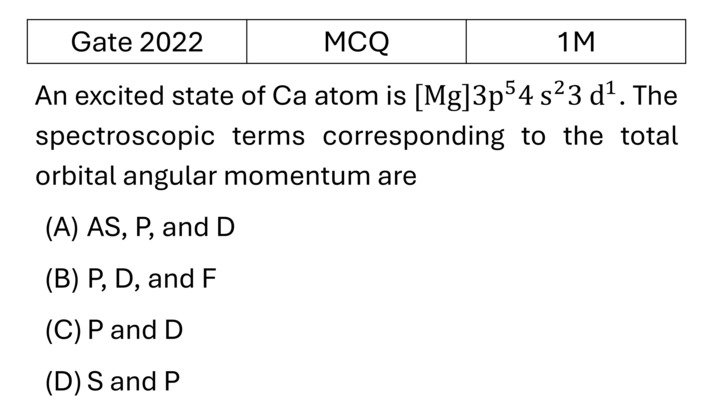 GATE 2022 Effects in atomic physics previous year question GATE_2022_Q14