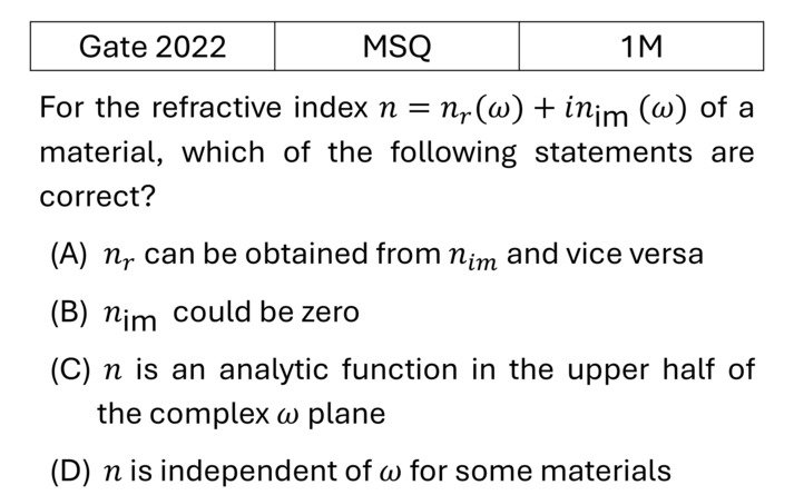 GATE 2022 Plasma previous year question GATE_2022_Q24