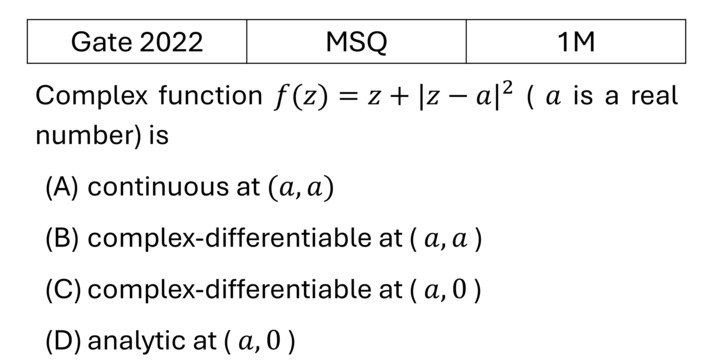 GATE 2022 Complex Analysis previous year question GATE_2022_Q25