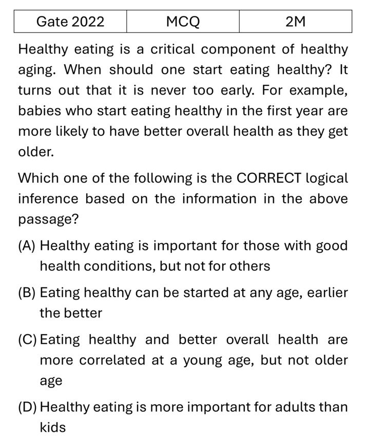 GATE 2022 Reasoning previous year question GATE_2022_Q6