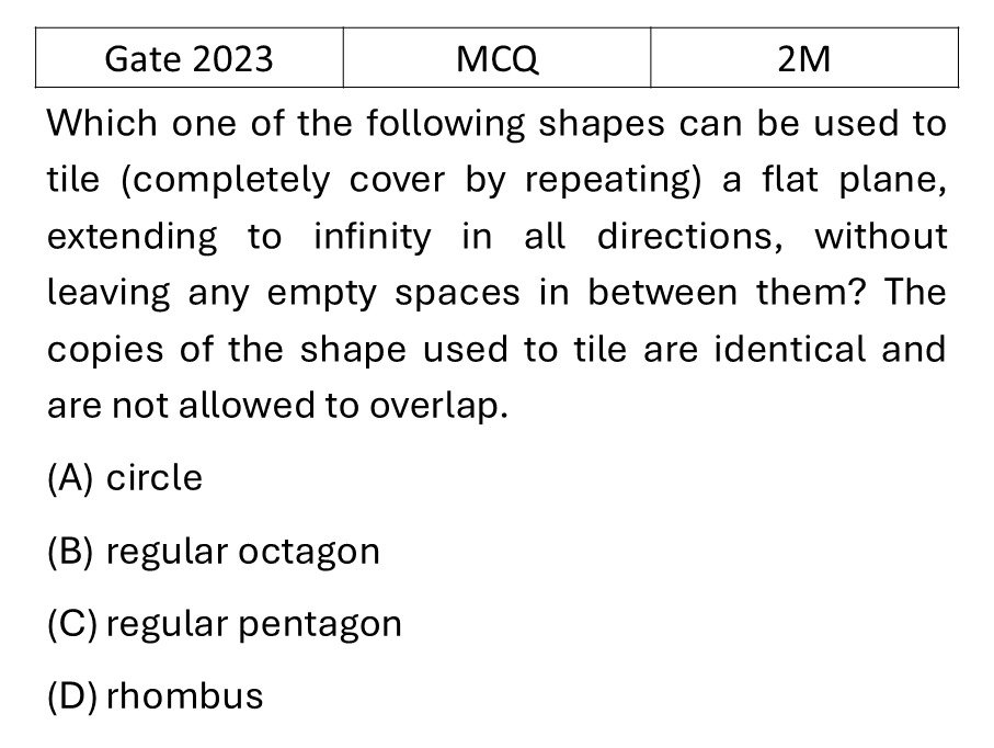 GATE 2023 Geometry previous year question GATE_2023_Q10