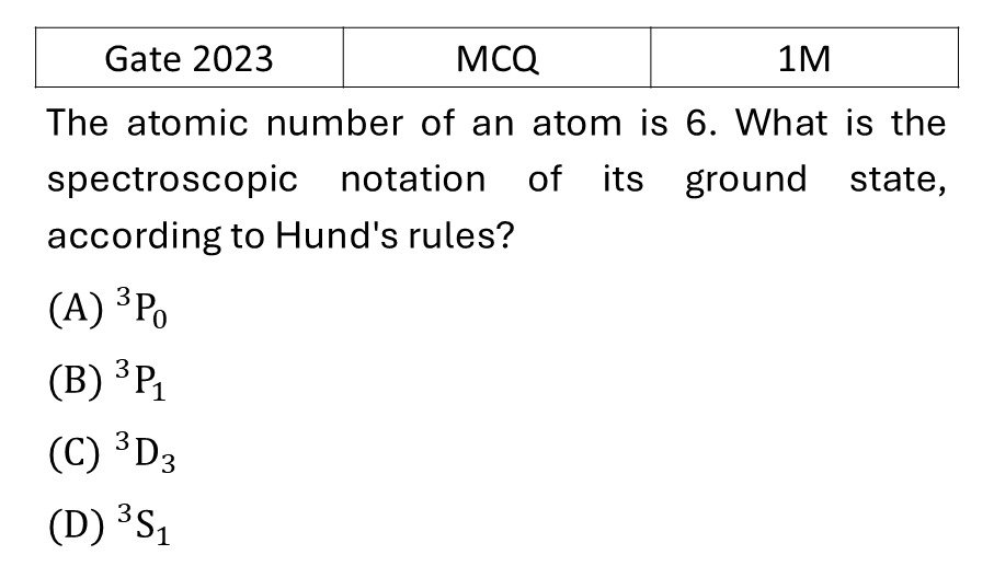GATE 2023 Effects in atomic physics previous year question GATE_2023_Q14