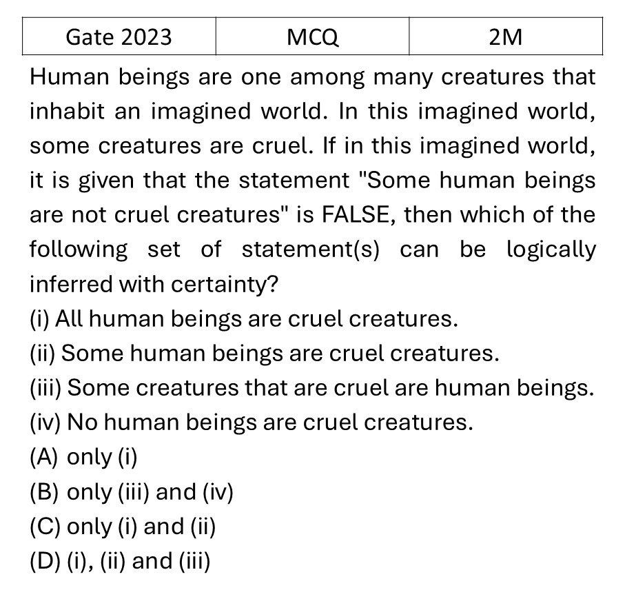 GATE 2023 Reasoning previous year question GATE_2023_Q6