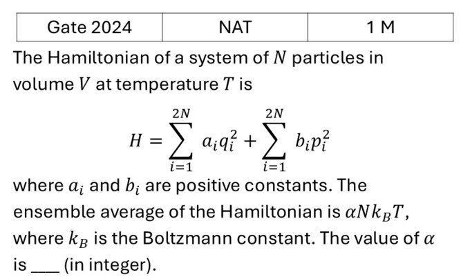 GATE 2024 Kinetic theory of gases previous year question GATE_2024_Q35