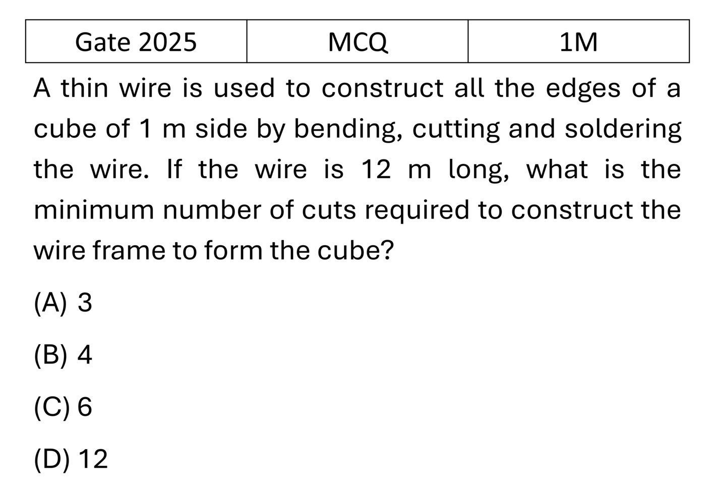 GATE 2025 Geometry previous year question GATE_2025_Q4