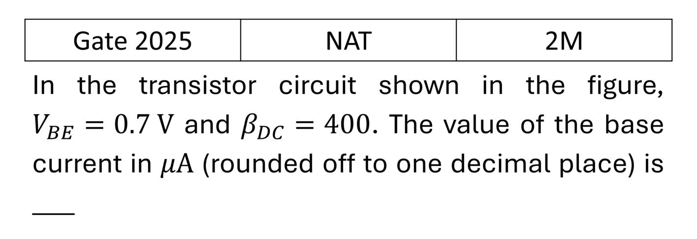 GATE 2025 Transistors previous year question GATE_2025_Q60