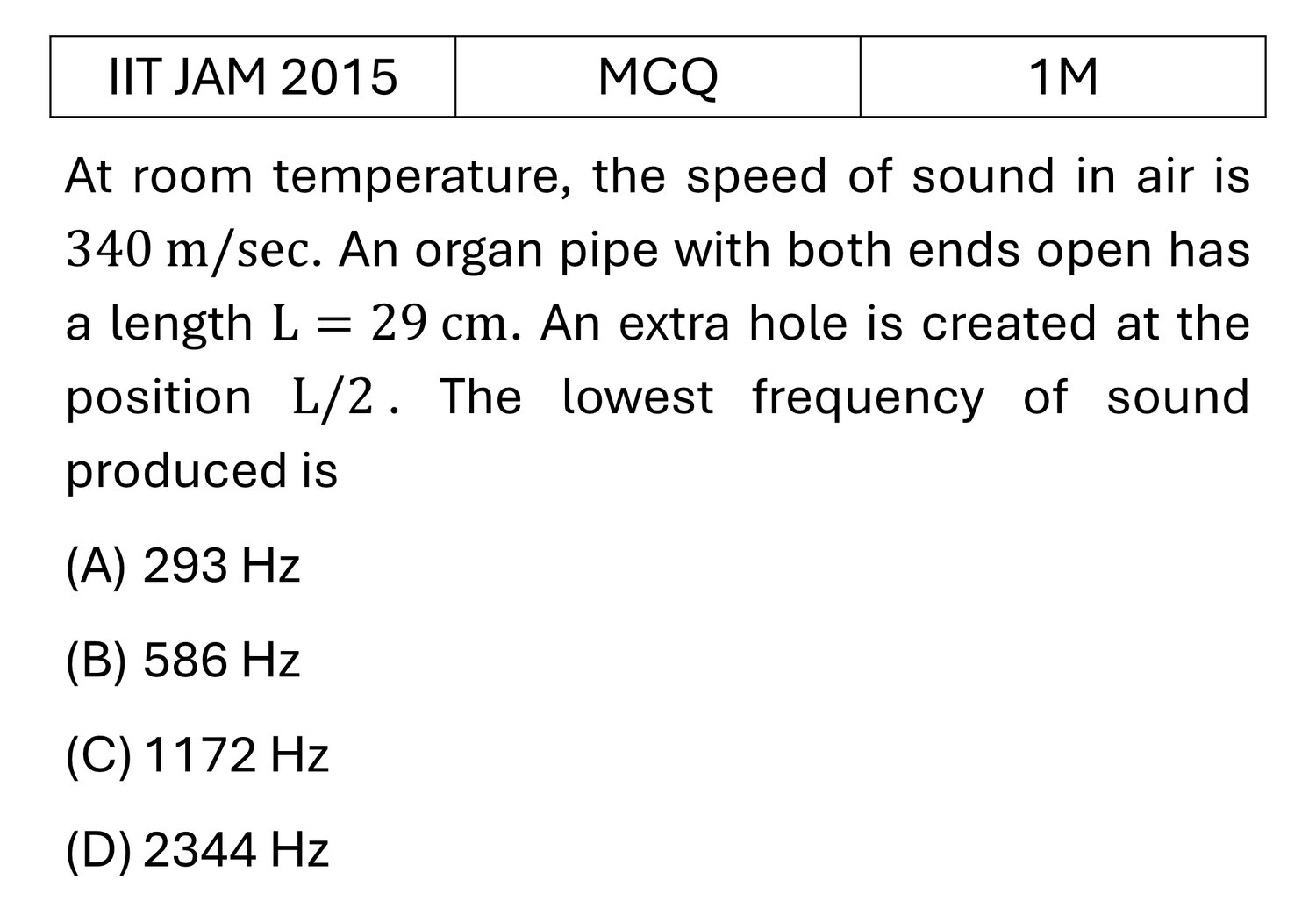 IIT JAM 2015 Waves previous year question IIT_JAM_2015_Q10