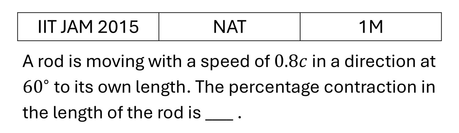 IIT JAM 2015 Relativity previous year question IIT_JAM_2015_Q47