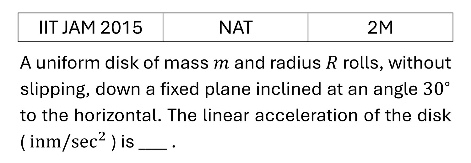 IIT JAM 2015 Rotational Motion previous year question IIT_JAM_2015_Q56