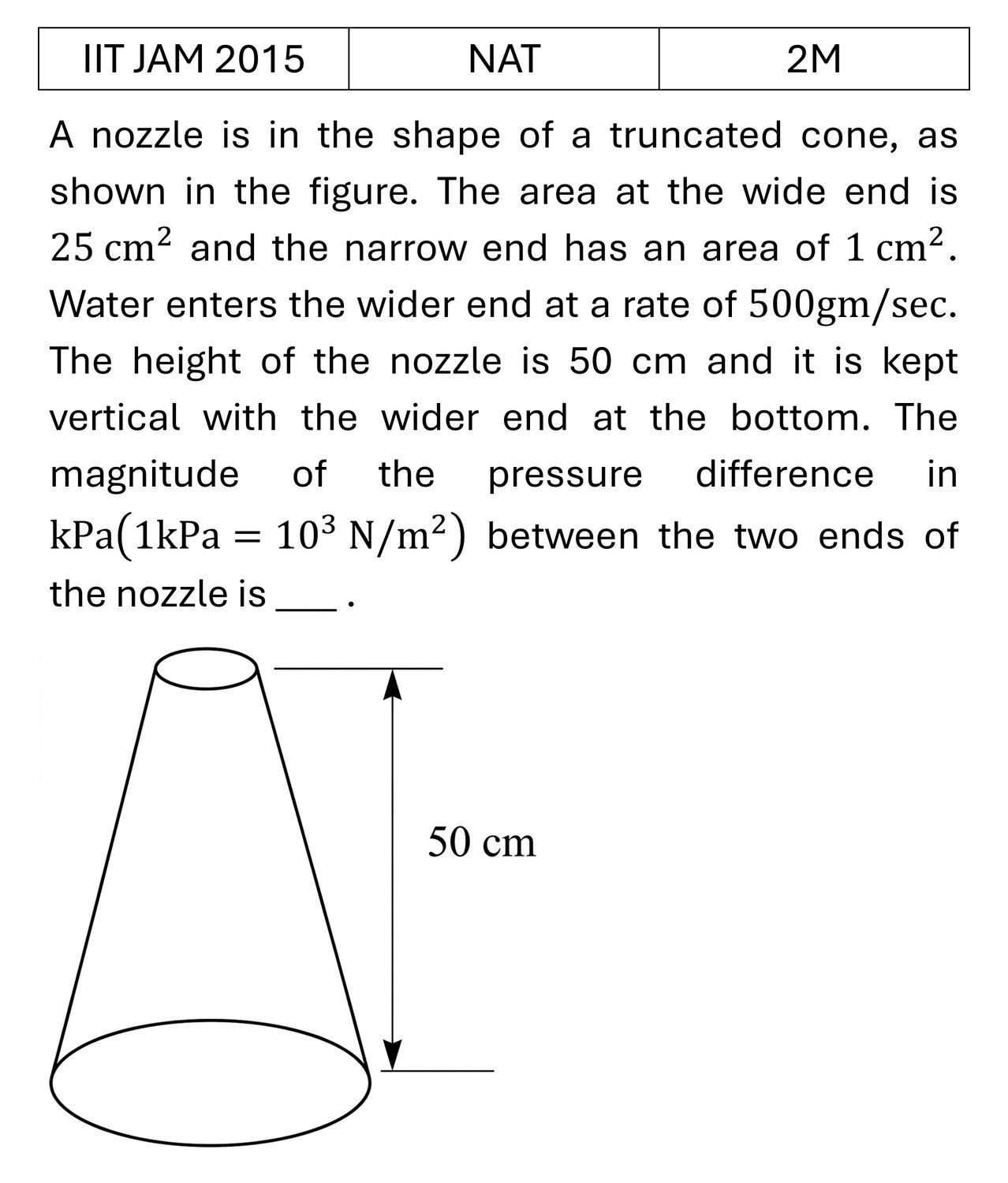 IIT JAM 2015 Bulk Matter previous year question IIT_JAM_2015_Q57