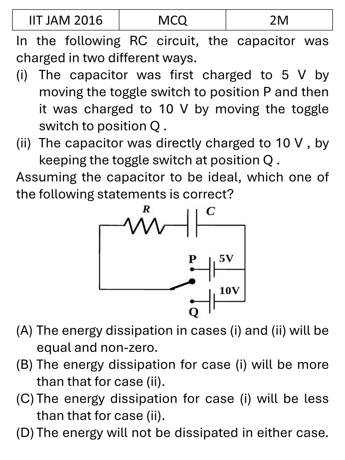 IIT JAM 2016 Basic Electronics previous year question IIT_JAM_2016_Q13