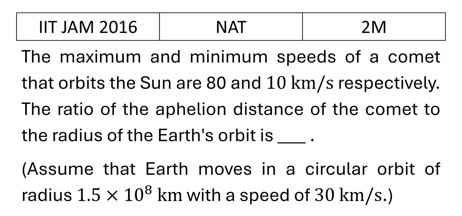 IIT JAM 2016 Central forces and gravitation previous year question IIT_JAM_2016_Q59
