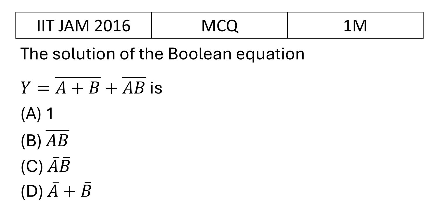 IIT JAM 2016 Digital Electronics previous year question IIT_JAM_2016_Q7