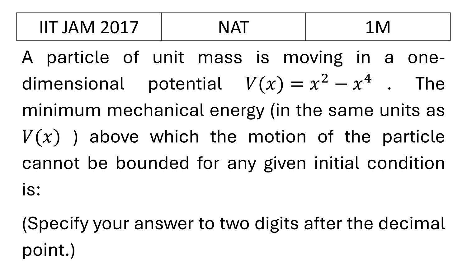 IIT JAM 2017 Basic Quantum Mechanics previous year question IIT_JAM_2017_Q42