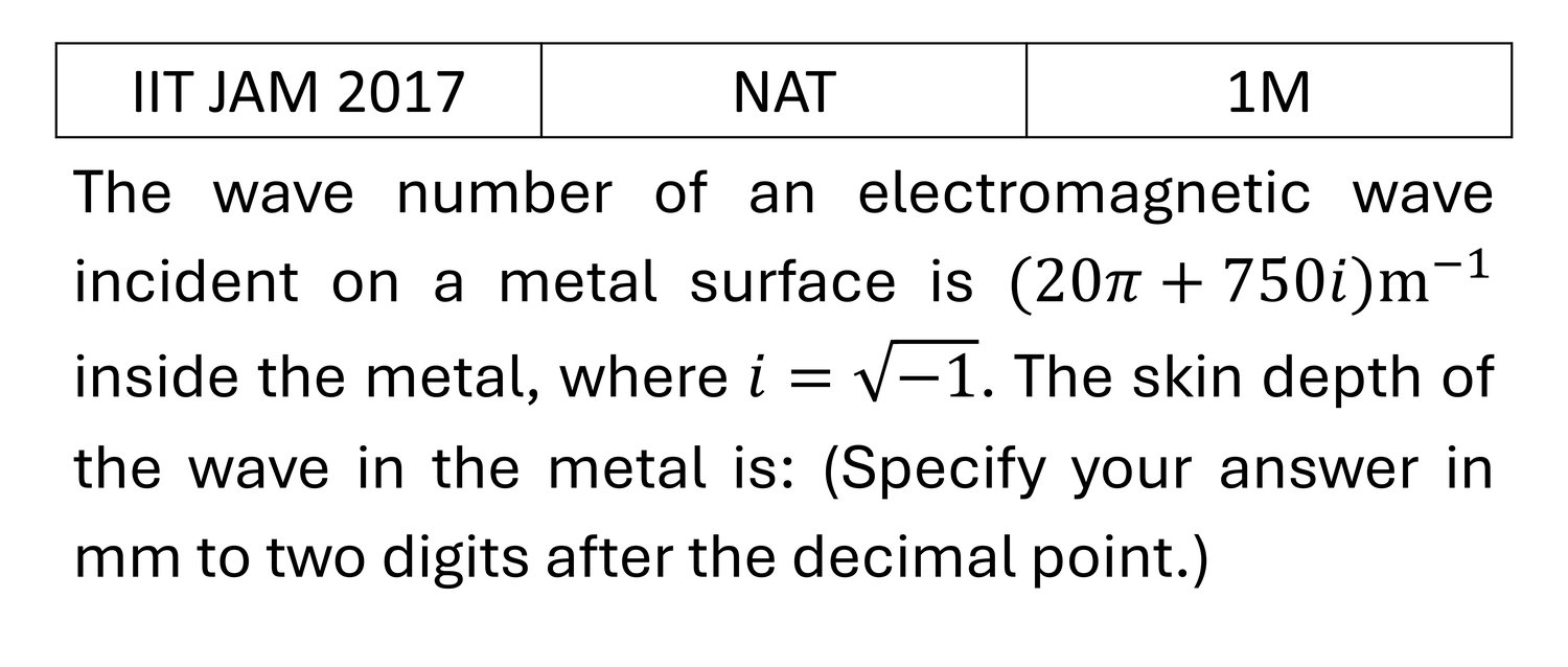IIT JAM 2017 EM Waves previous year question IIT_JAM_2017_Q46