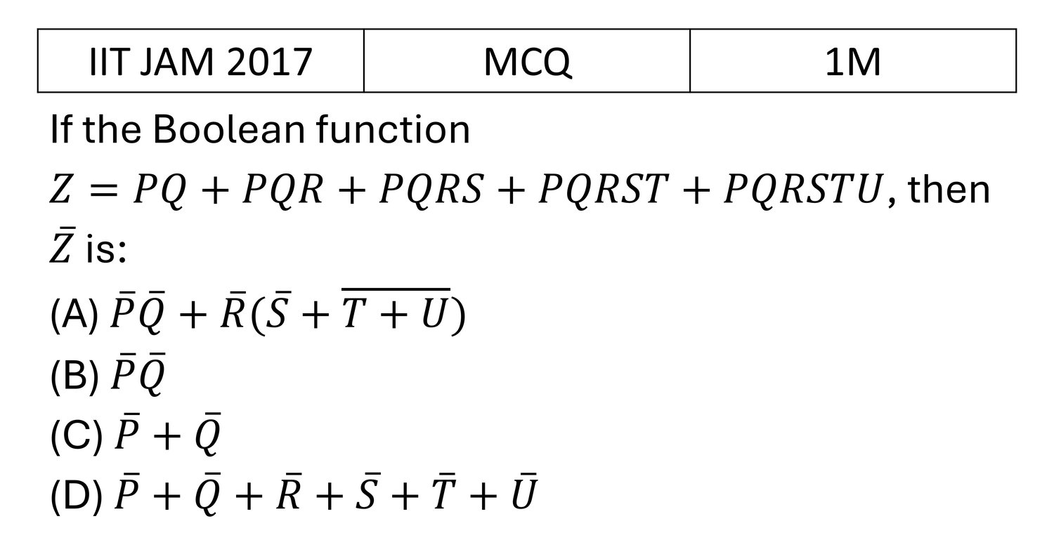 IIT JAM 2017 Digital Electronics previous year question IIT_JAM_2017_Q5