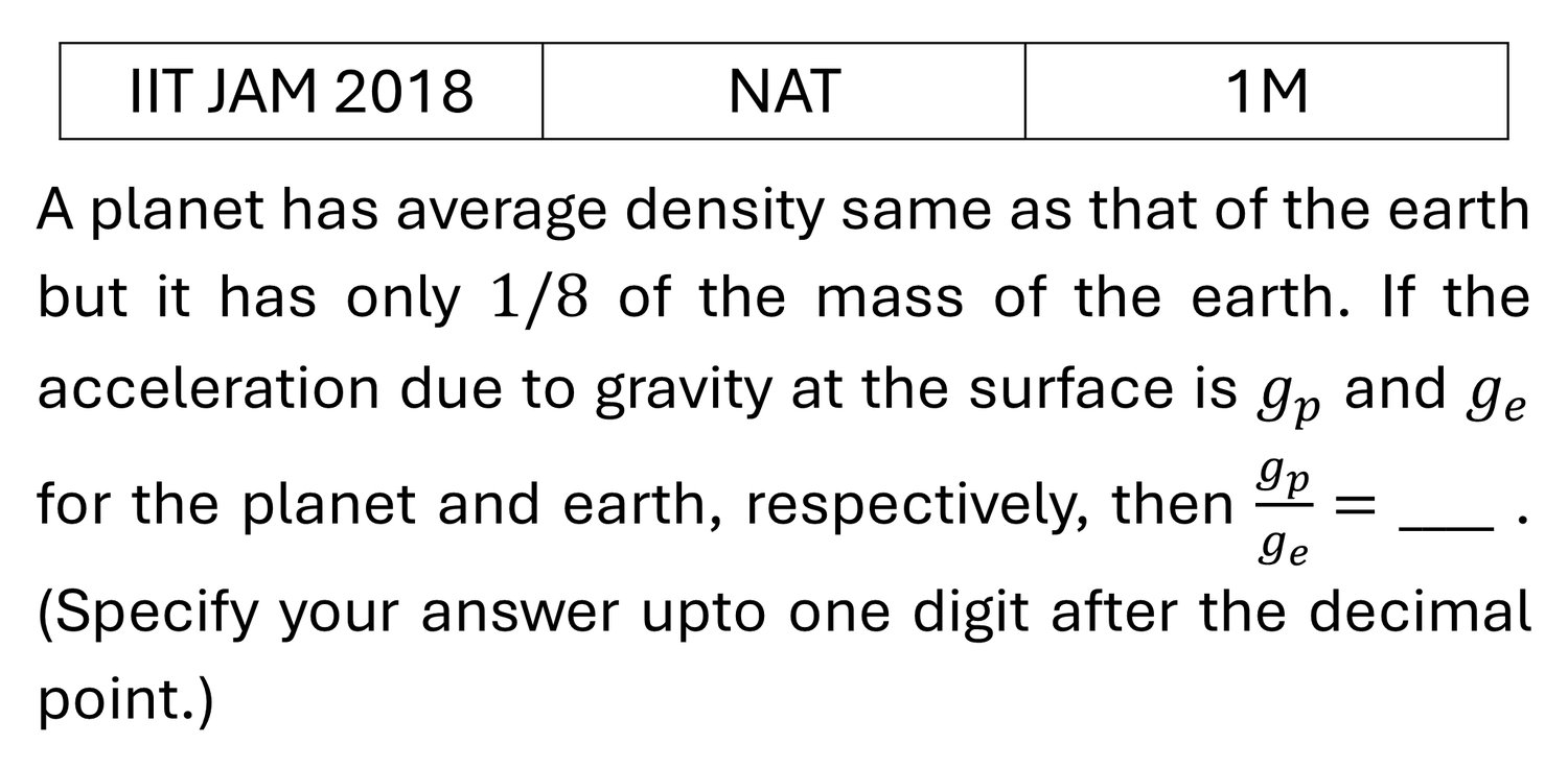 IIT JAM 2018 Central forces and gravitation previous year question IIT_JAM_2018_Q43