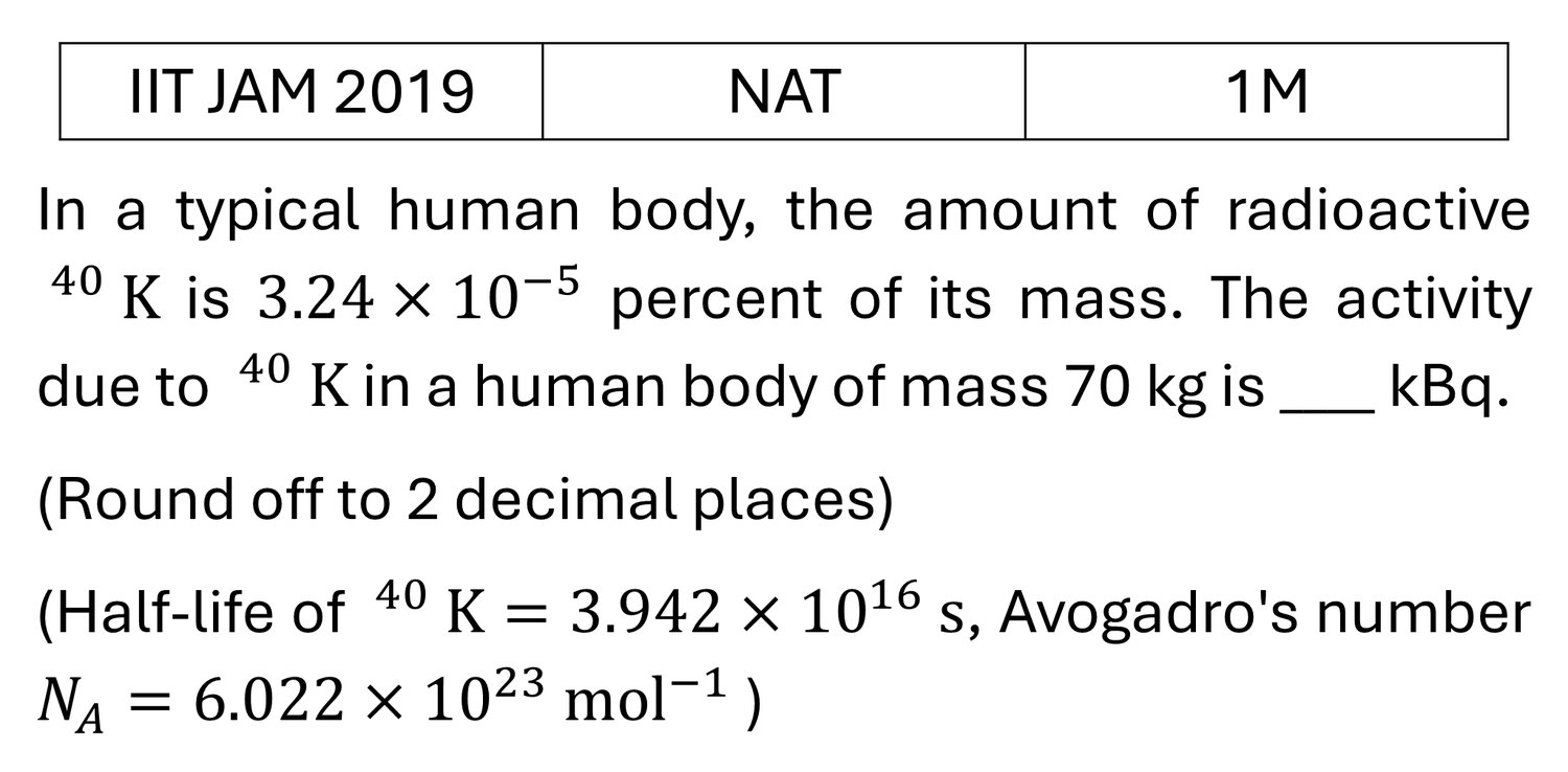 IIT JAM 2019 Nuclear Physics previous year question IIT_JAM_2019_Q41