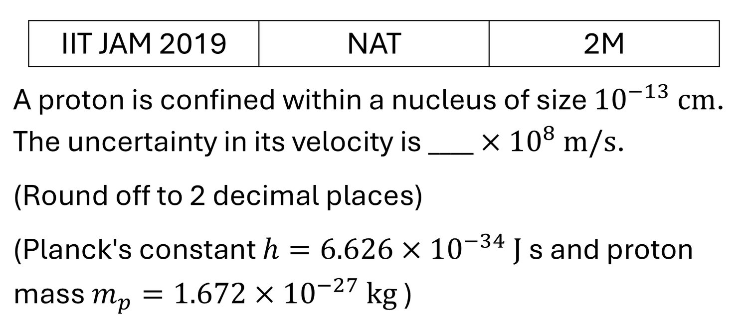 IIT JAM 2019 Nuclear Physics previous year question IIT_JAM_2019_Q54