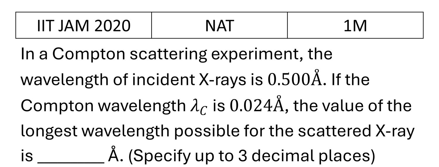 IIT JAM 2020 Light Matter interaction previous year question IIT_JAM_2020_Q47