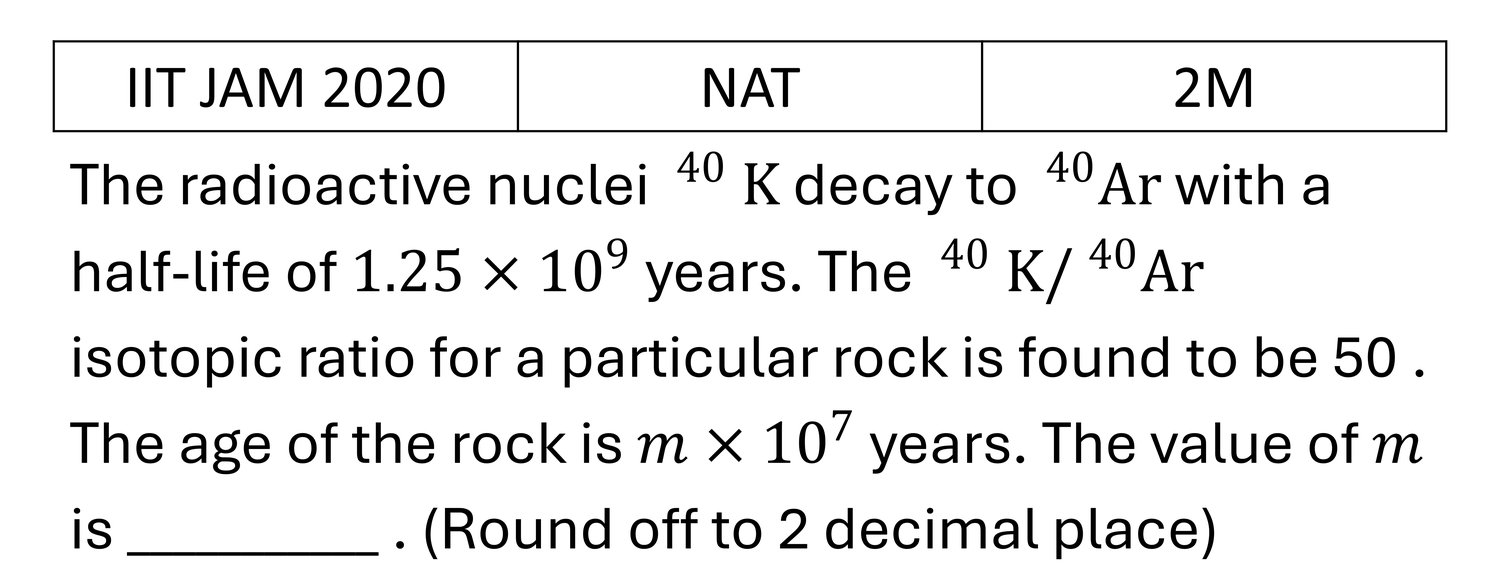 IIT JAM 2020 Nuclear Physics previous year question IIT_JAM_2020_Q60