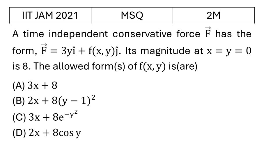 IIT JAM 2021 Central forces and gravitation previous year question IIT_JAM_2021_Q37