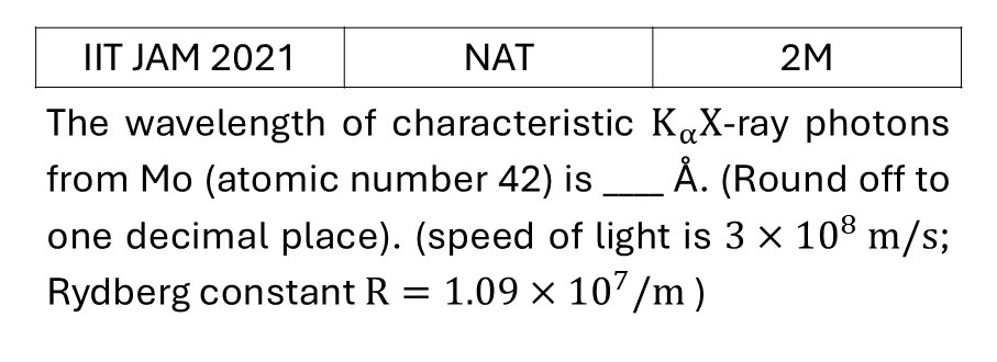 IIT JAM 2021 Atomic Physics previous year question IIT_JAM_2021_Q60