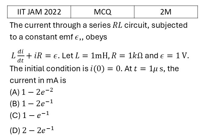 IIT JAM 2022 Basic Electronics previous year question IIT_JAM_2022_Q13