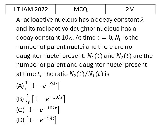 IIT JAM 2022 Nuclear Physics previous year question IIT_JAM_2022_Q21
