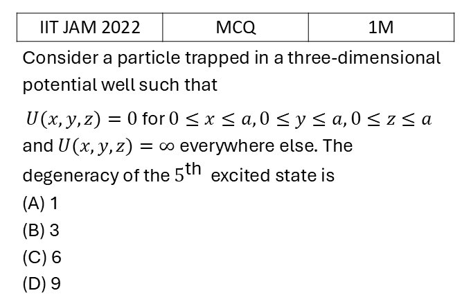 IIT JAM 2022 Potential Well previous year question IIT_JAM_2022_Q6