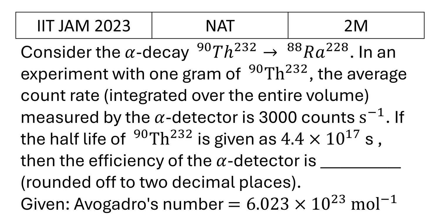 IIT JAM 2023 Nuclear Physics previous year question IIT_JAM_2023_Q53