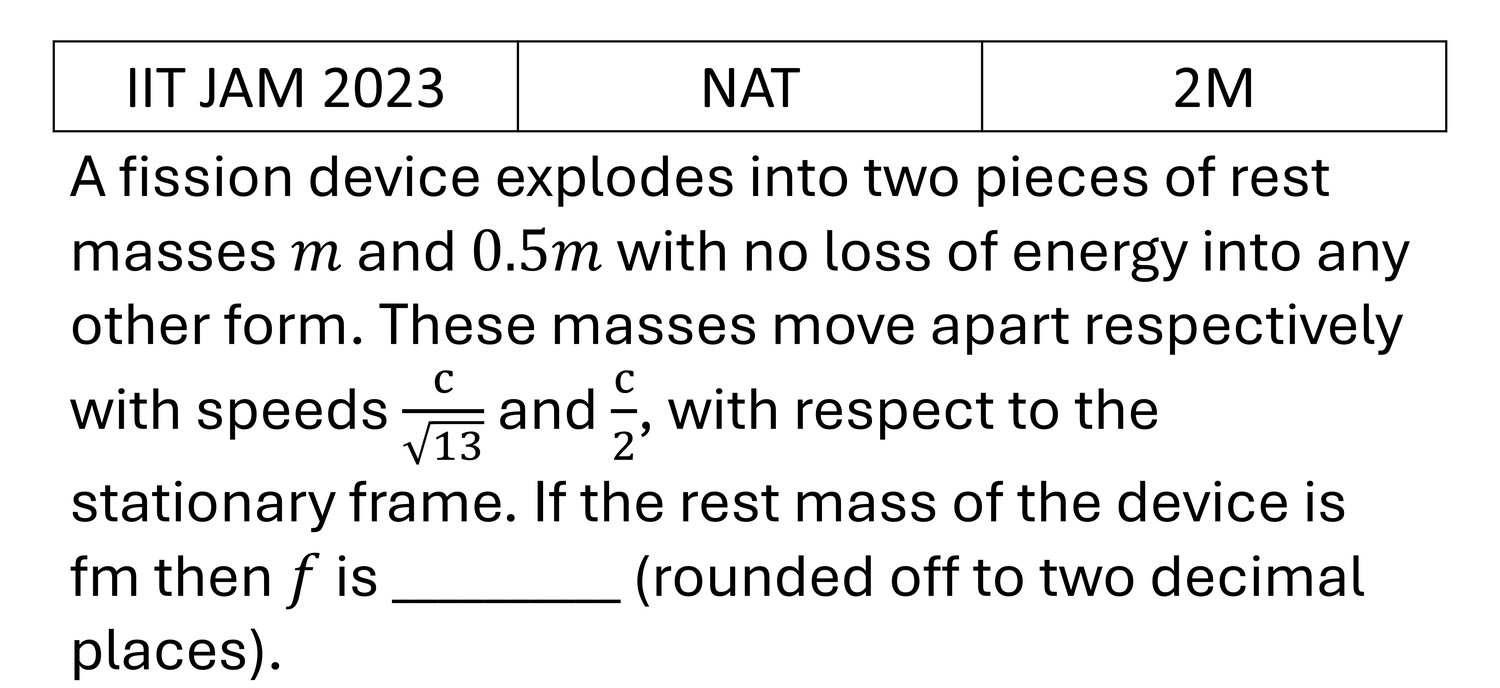 IIT JAM 2023 Relativity previous year question IIT_JAM_2023_Q58