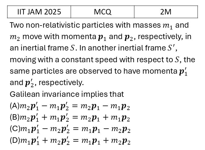IIT JAM 2025 Relativity previous year question IIT_JAM_2025_Q28