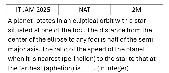 IIT JAM 2025 Central forces and gravitation previous year question IIT_JAM_2025_Q56
