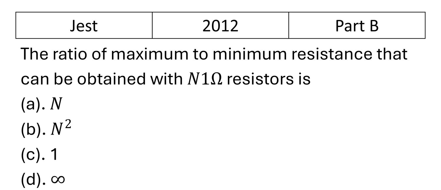 JEST 2012 Basic Electronics previous year question JEST_2012_Q32