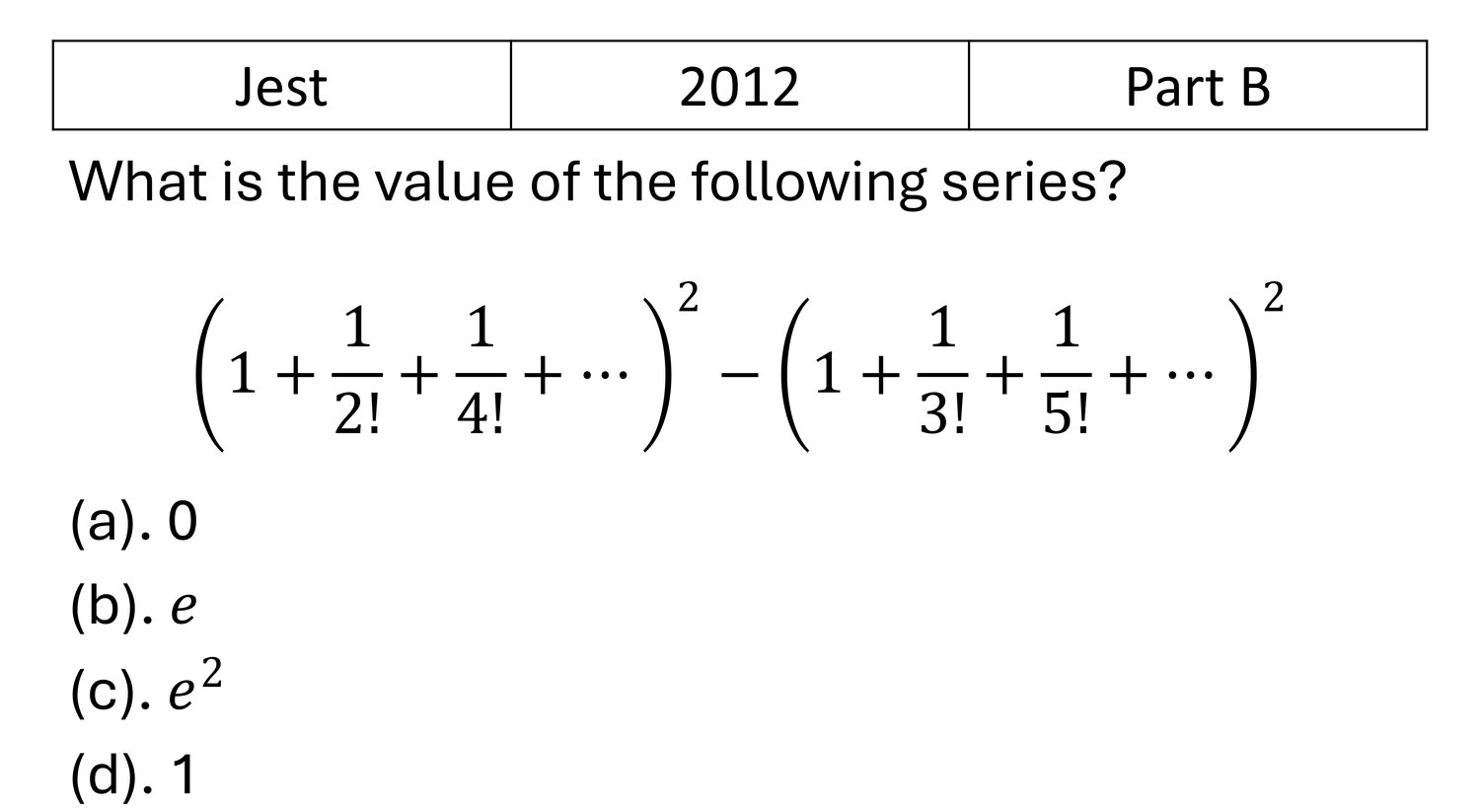 JEST 2012 Basic Calculus previous year question JEST_2012_Q35