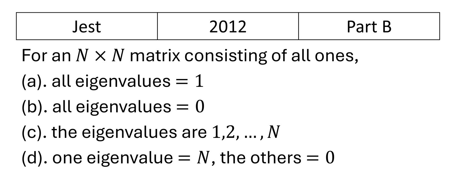 JEST 2012 Matrices previous year question JEST_2012_Q49