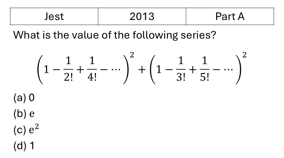 JEST 2013 Basic Calculus previous year question JEST_2013_Q1
