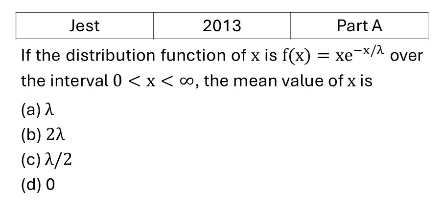 JEST 2013 Probability previous year question JEST_2013_Q16