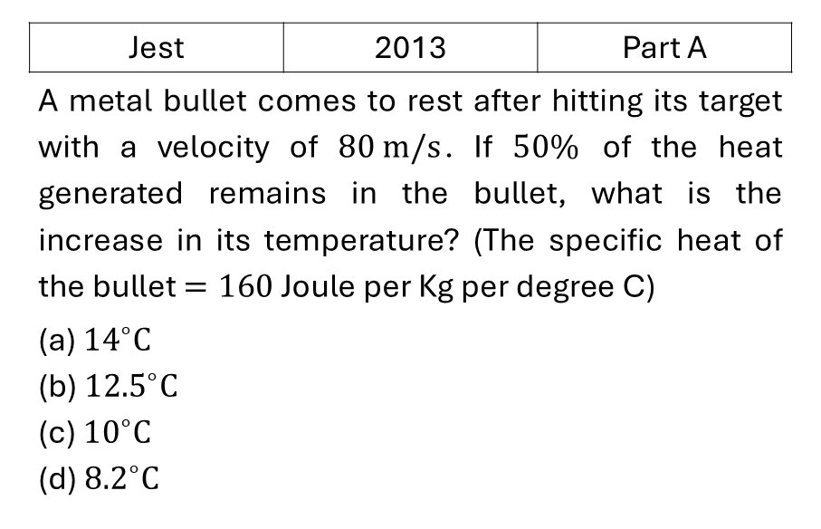 JEST 2013 Laws of thermodynamics previous year question JEST_2013_Q21