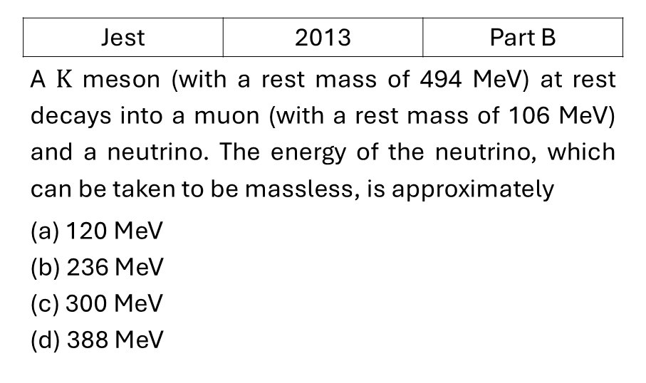 JEST 2013 Relativity previous year question JEST_2013_Q31
