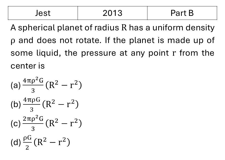 JEST 2013 Bulk Matter previous year question JEST_2013_Q38